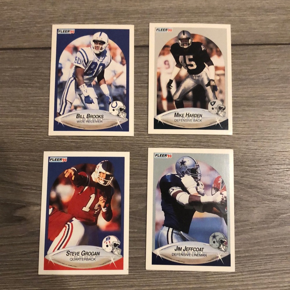 💕4 1990 fleer NFL cards